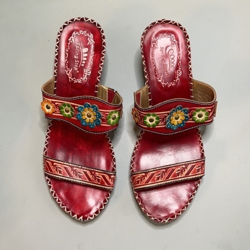 Spring Step Tango Leather Upper, Stack Heel Sz 41 - image 2